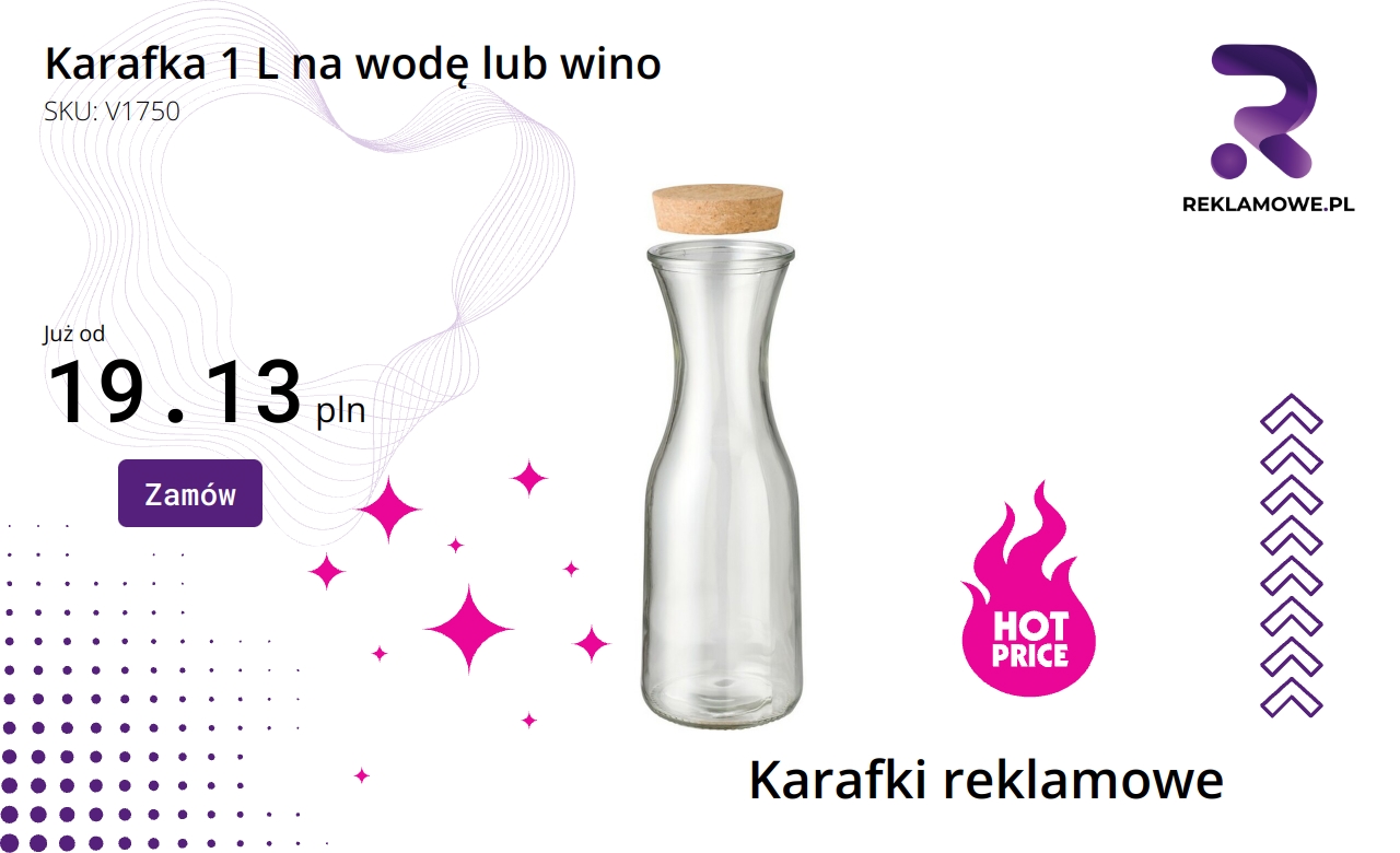 Karafka 1 litr na wodę lub wino