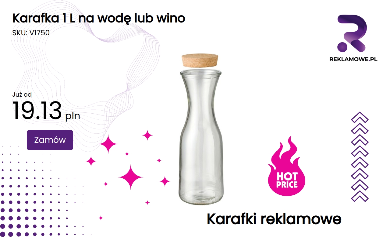 Karafka 1 litr na wodę lub wino