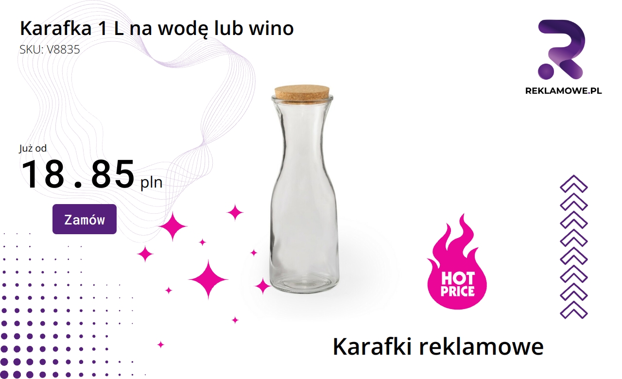 Karafka 1 litr na wodę lub wino