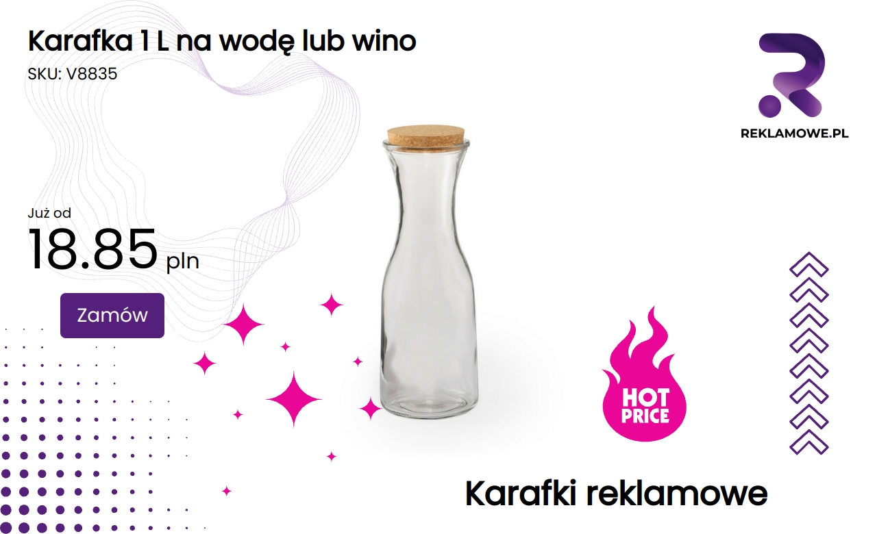 Karafka 1 litr na wodę lub wino