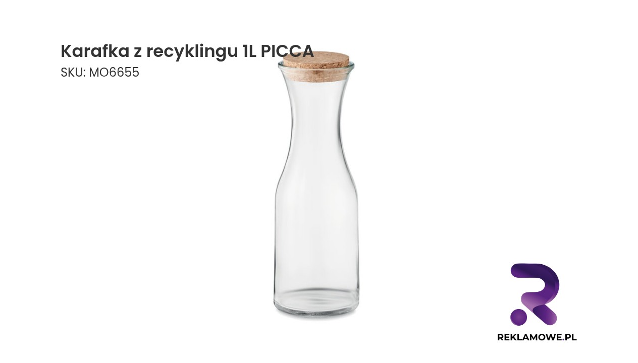 Karafka wykonana z recyklingu o pojemności 1 litra marki PICCA