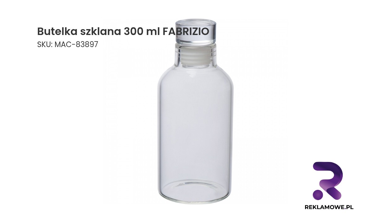 Butelka szklana 300 ml FABRIZIO – elegancka butelka na napoje