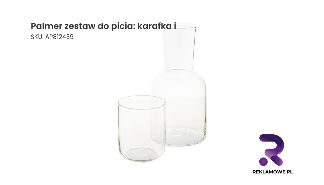 Palmer zestaw do picia: karafka i szklanka Palmer zestaw do picia: karafka i – elegancki zestaw do serwowania napojów