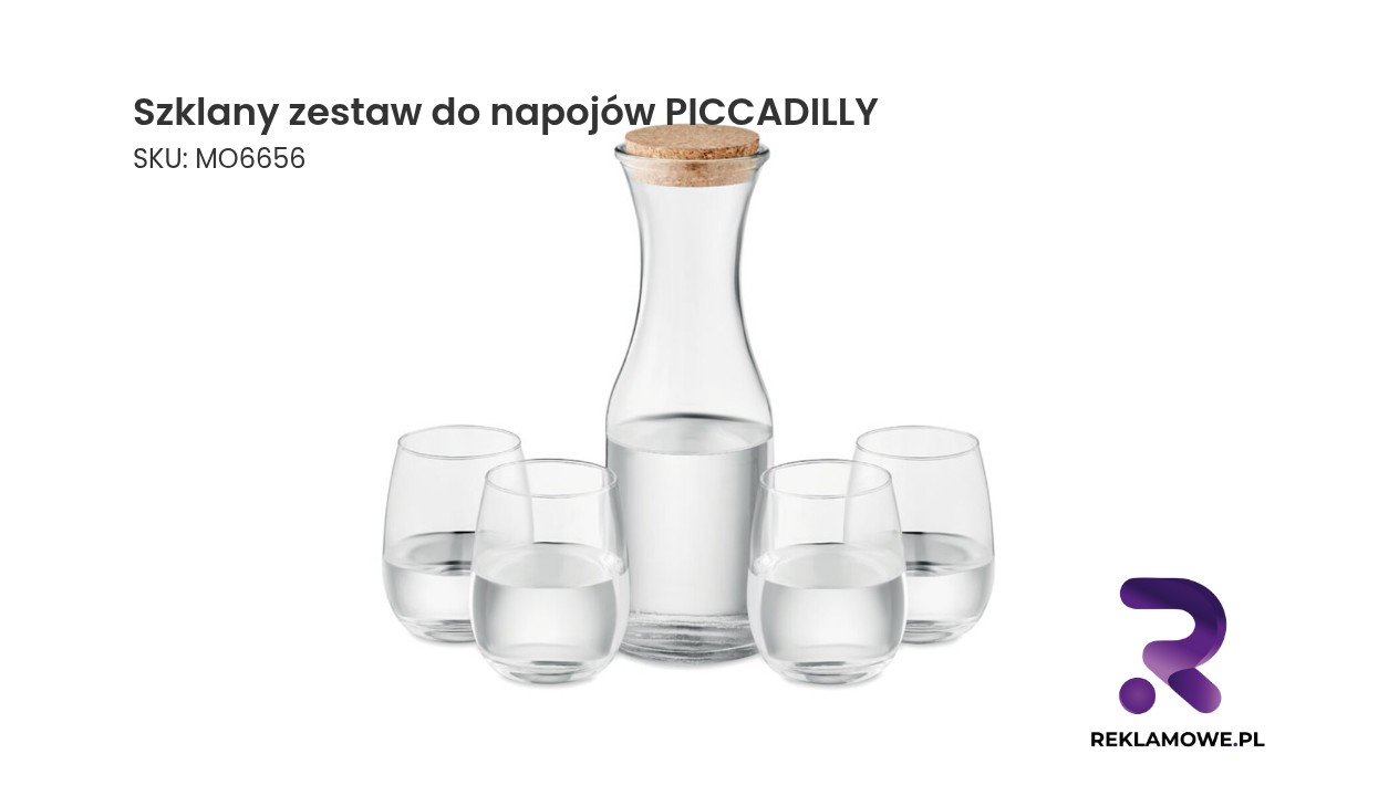Szklany zestaw do napojów Piccadilly idealny do serwowania orzeźwiających napojów